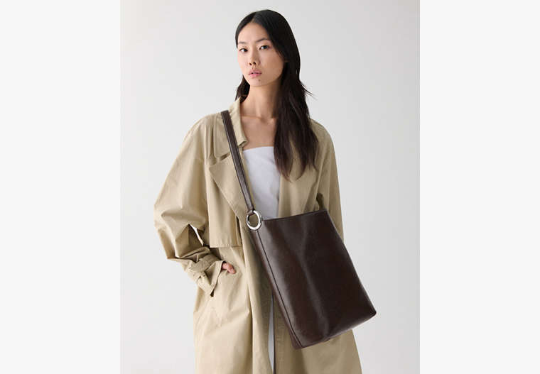 Halo Glazed Leather Large Bucket Bag