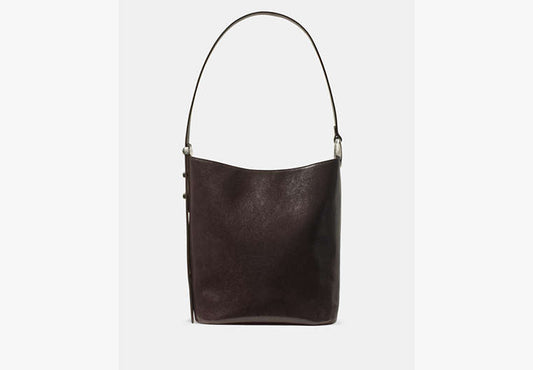 Halo Glazed Leather Bucket Bag