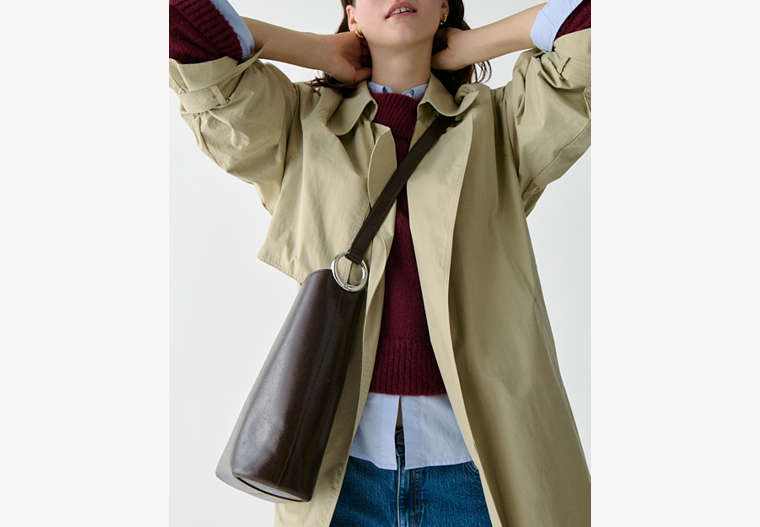 Halo Glazed Leather Bucket Bag