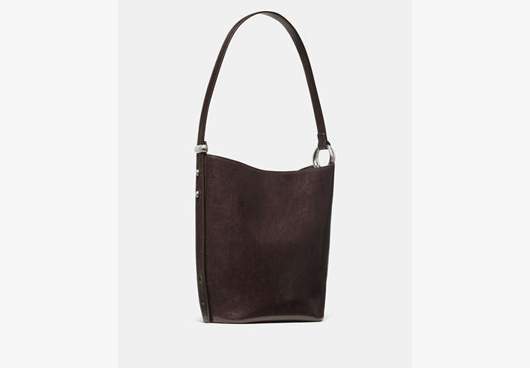Halo Glazed Leather Bucket Bag