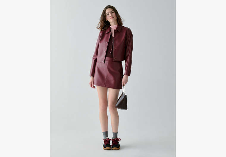 Faux Nappa Mini Skirt