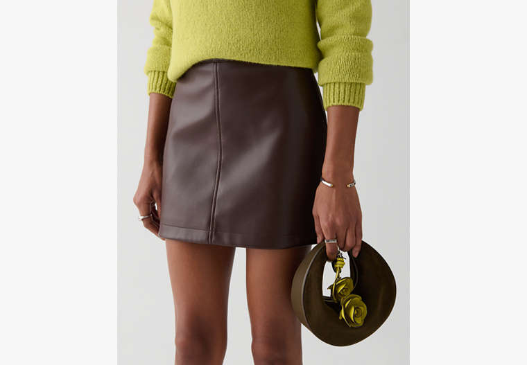 Faux Nappa Mini Skirt