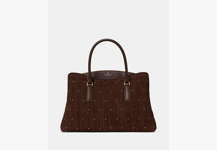 Thompson Street Quilted Suede Satchel Bag
