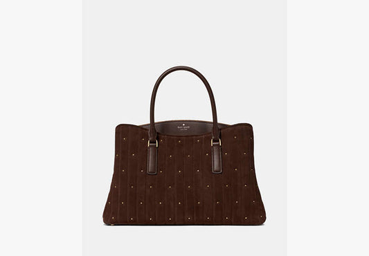 Thompson Street Quilted Suede Satchel Bag
