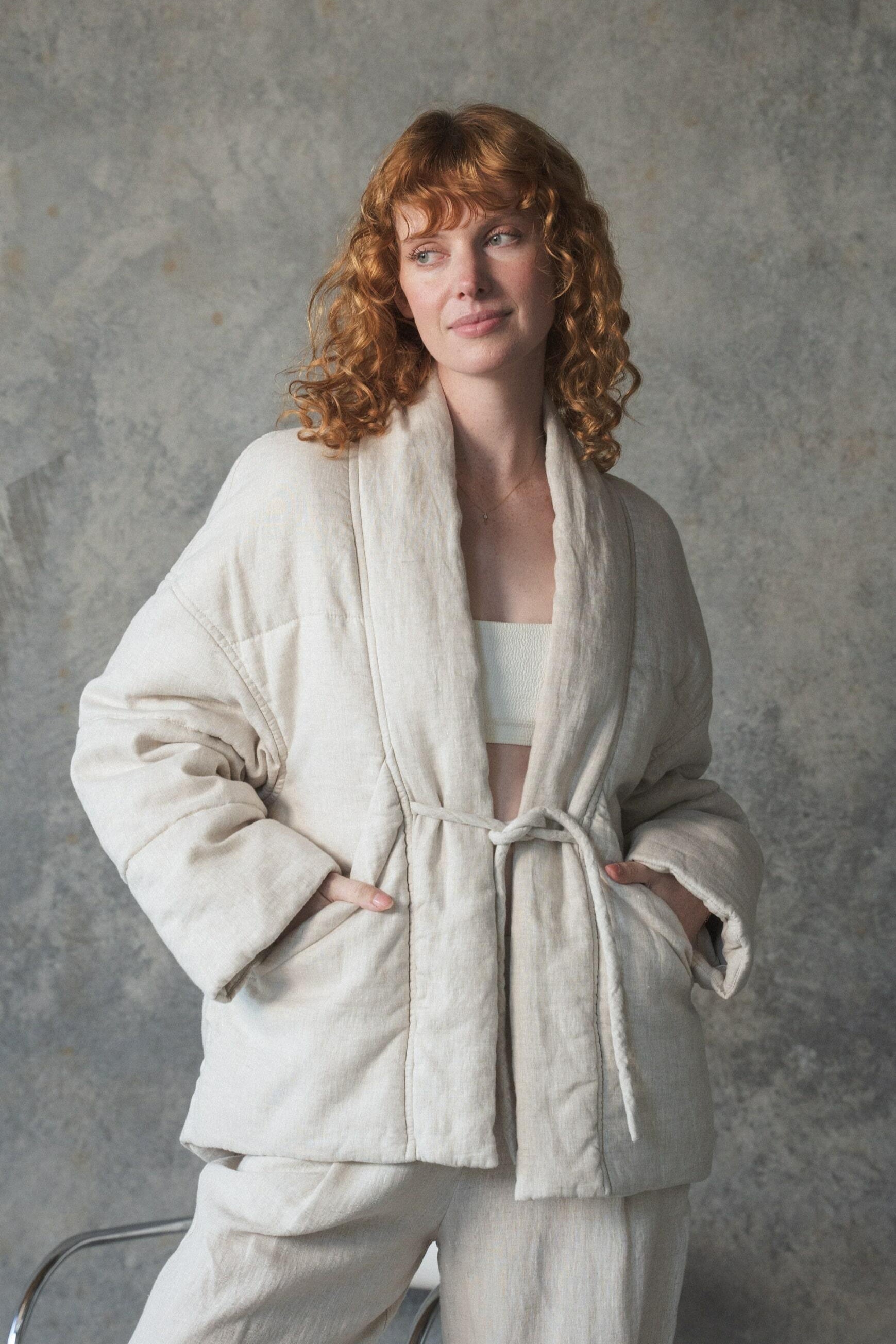 Aster Oatmeal Linen Coat