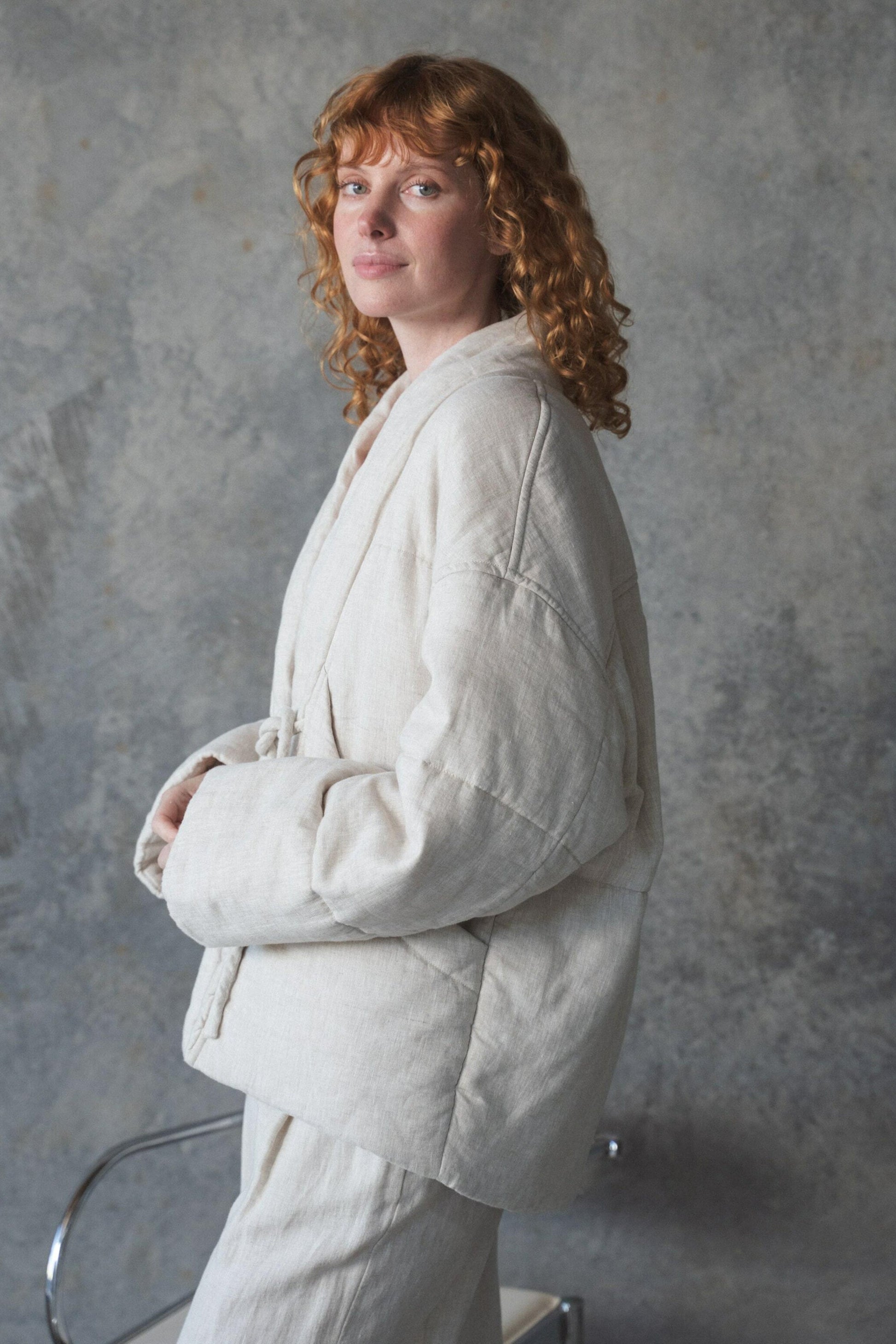 Aster Oatmeal Linen Coat