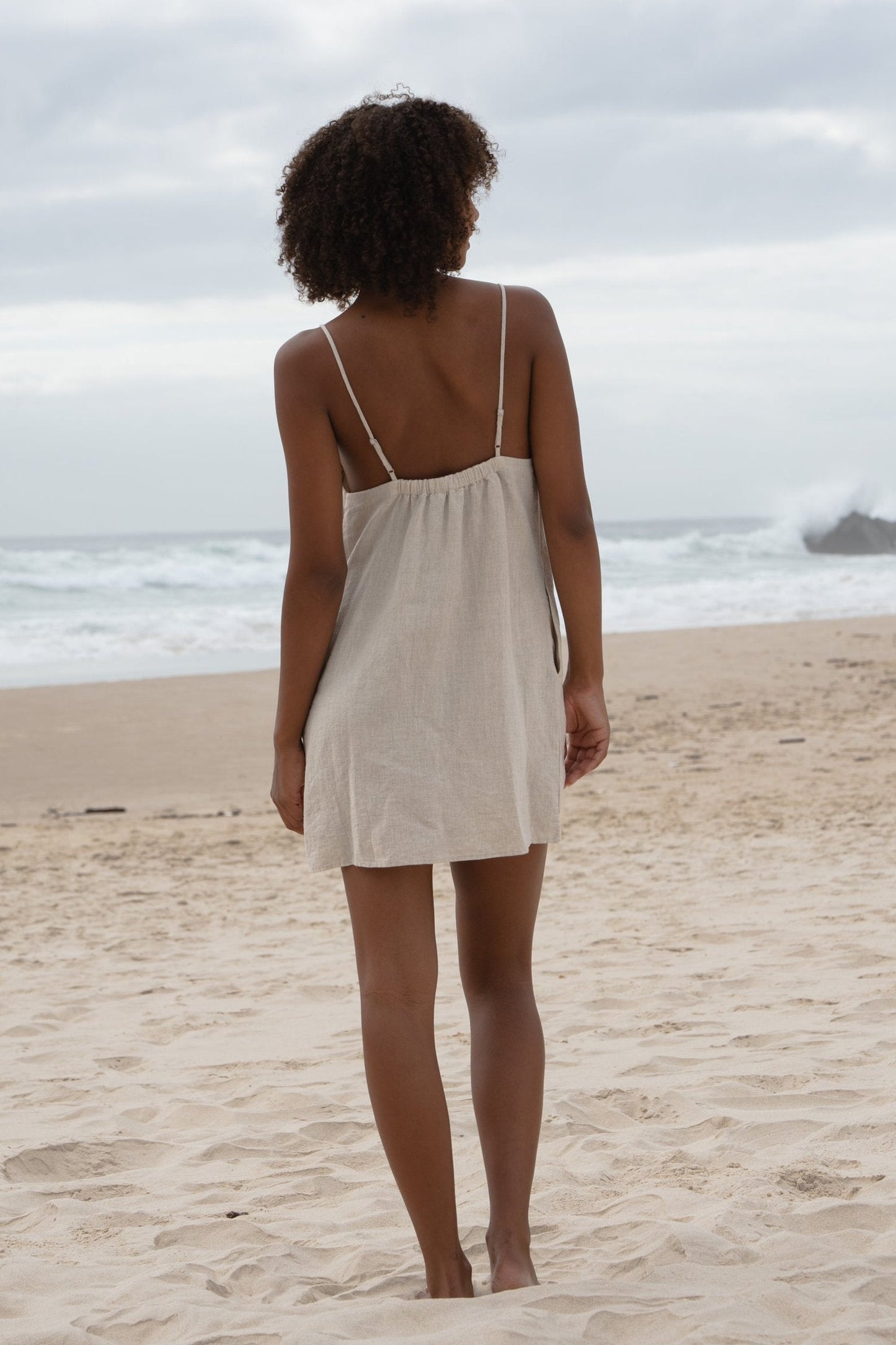 Liz Oatmeal Linen Slip
