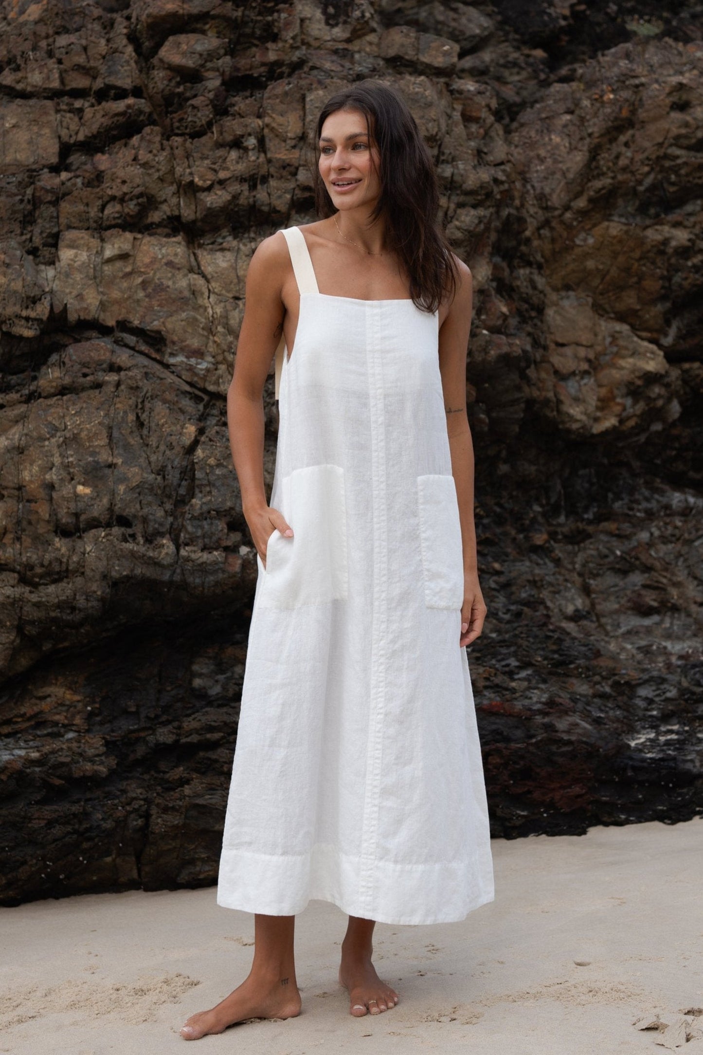 Remi Ivory Linen Dress