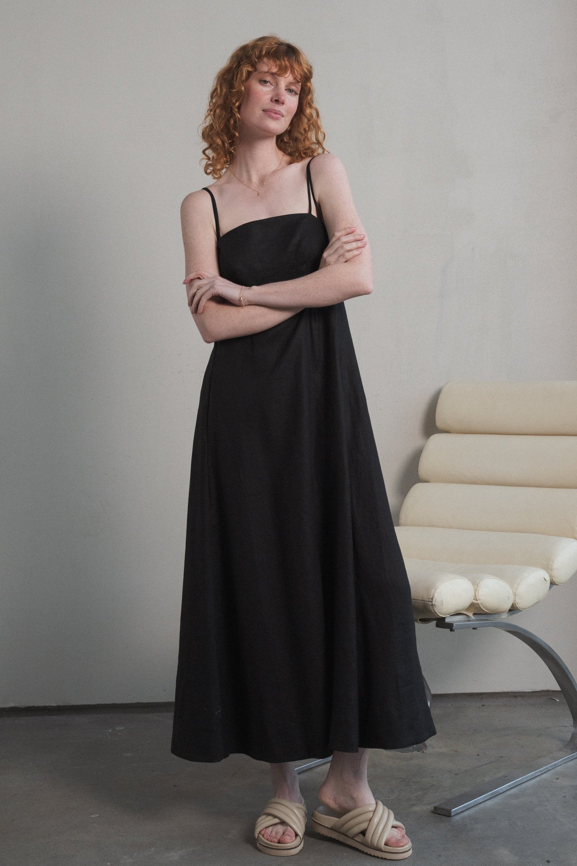 Tori Black Linen Dress