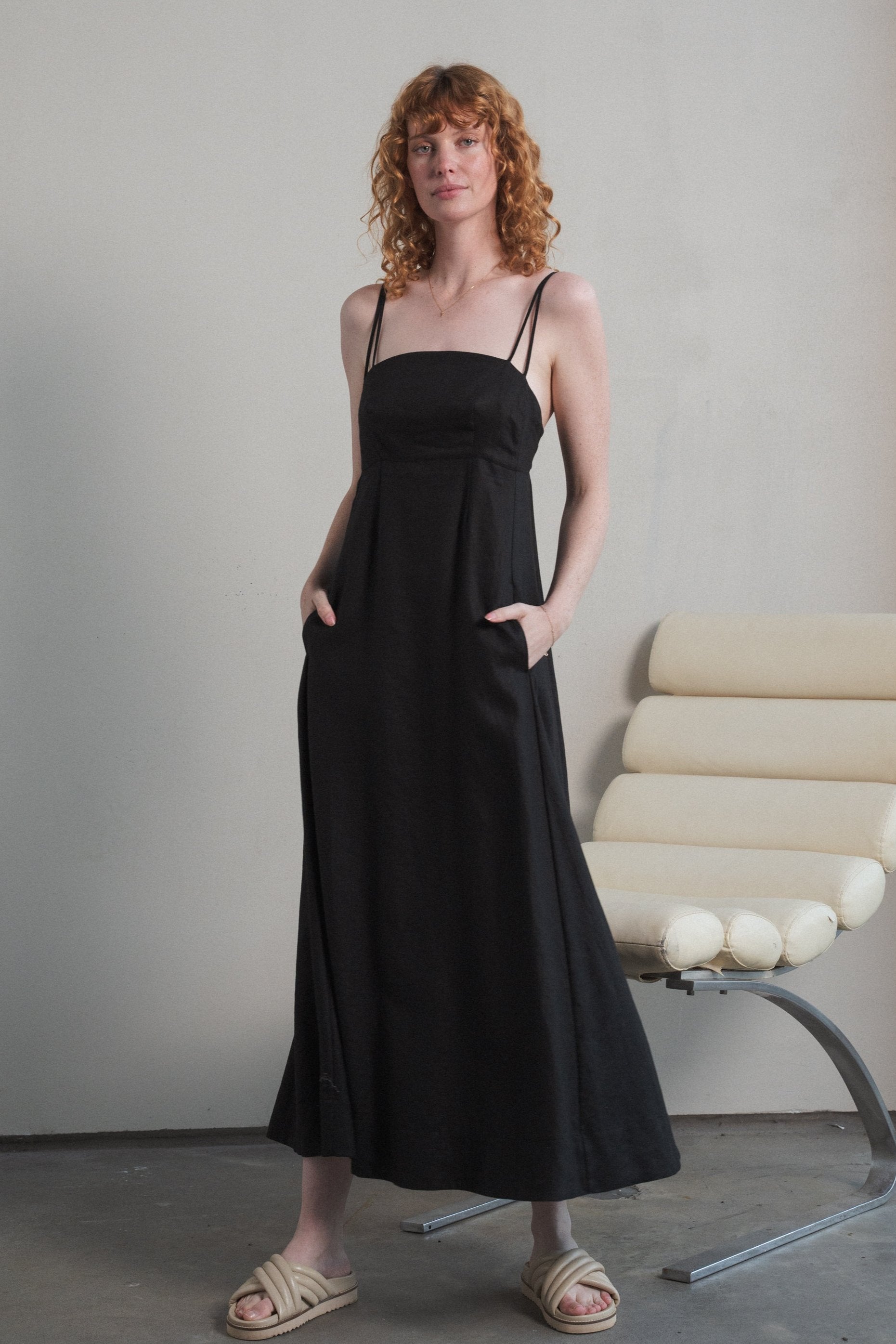 Tori Black Linen Dress