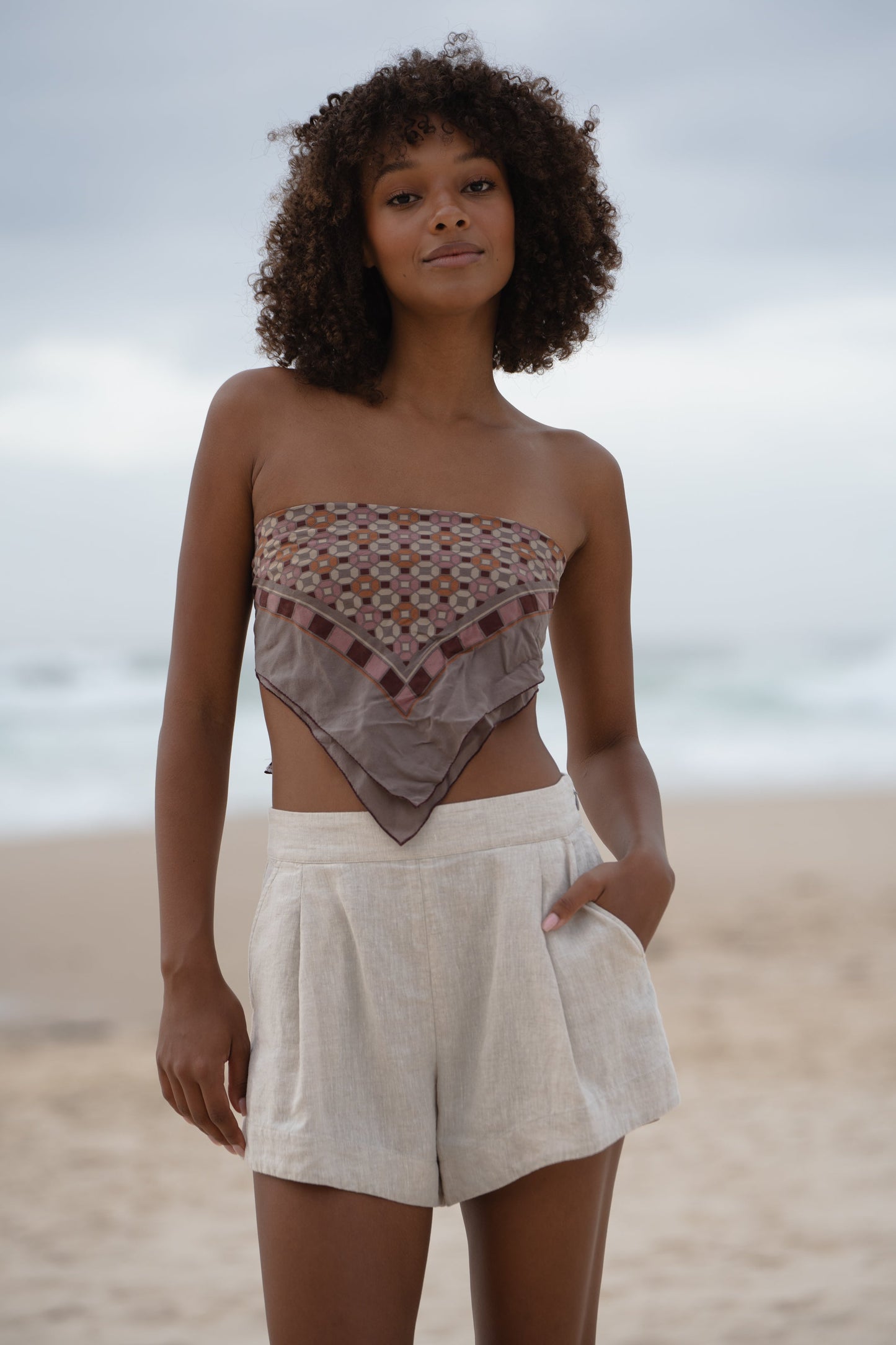 Gaia Oatmeal Linen Shorts