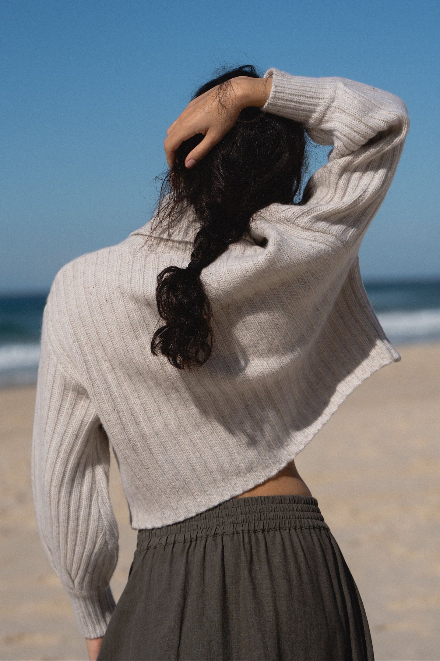 Hannah Khaki Linen Skirt