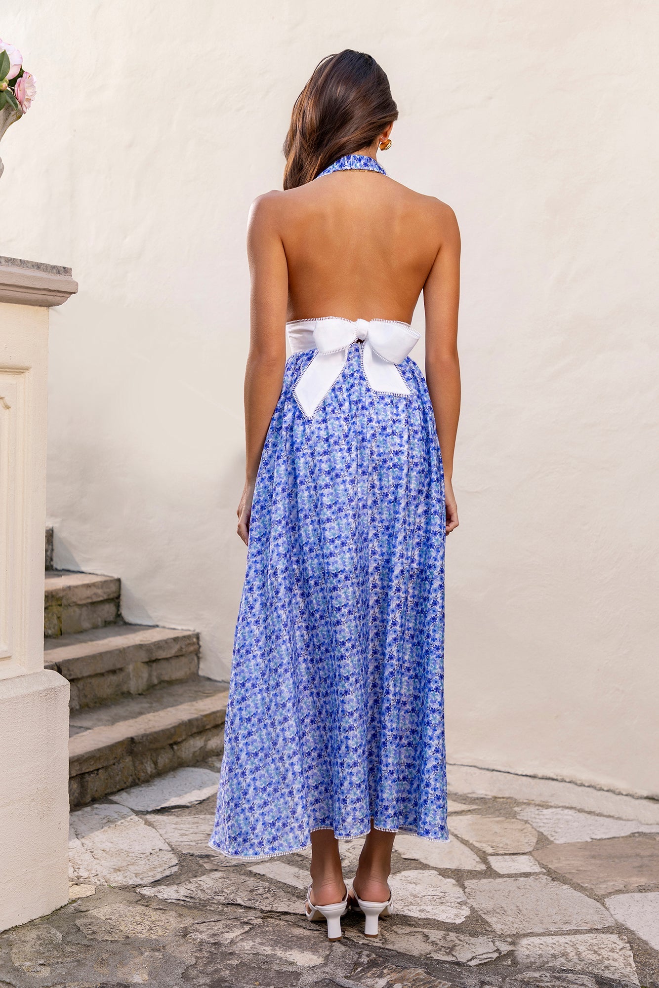 Sublime Beauty Halter Midi Dress Blue