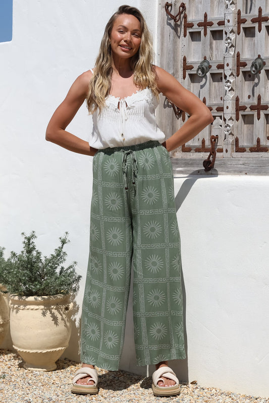 Mahina Pants - High Waisted Straight Leg Pants Ast