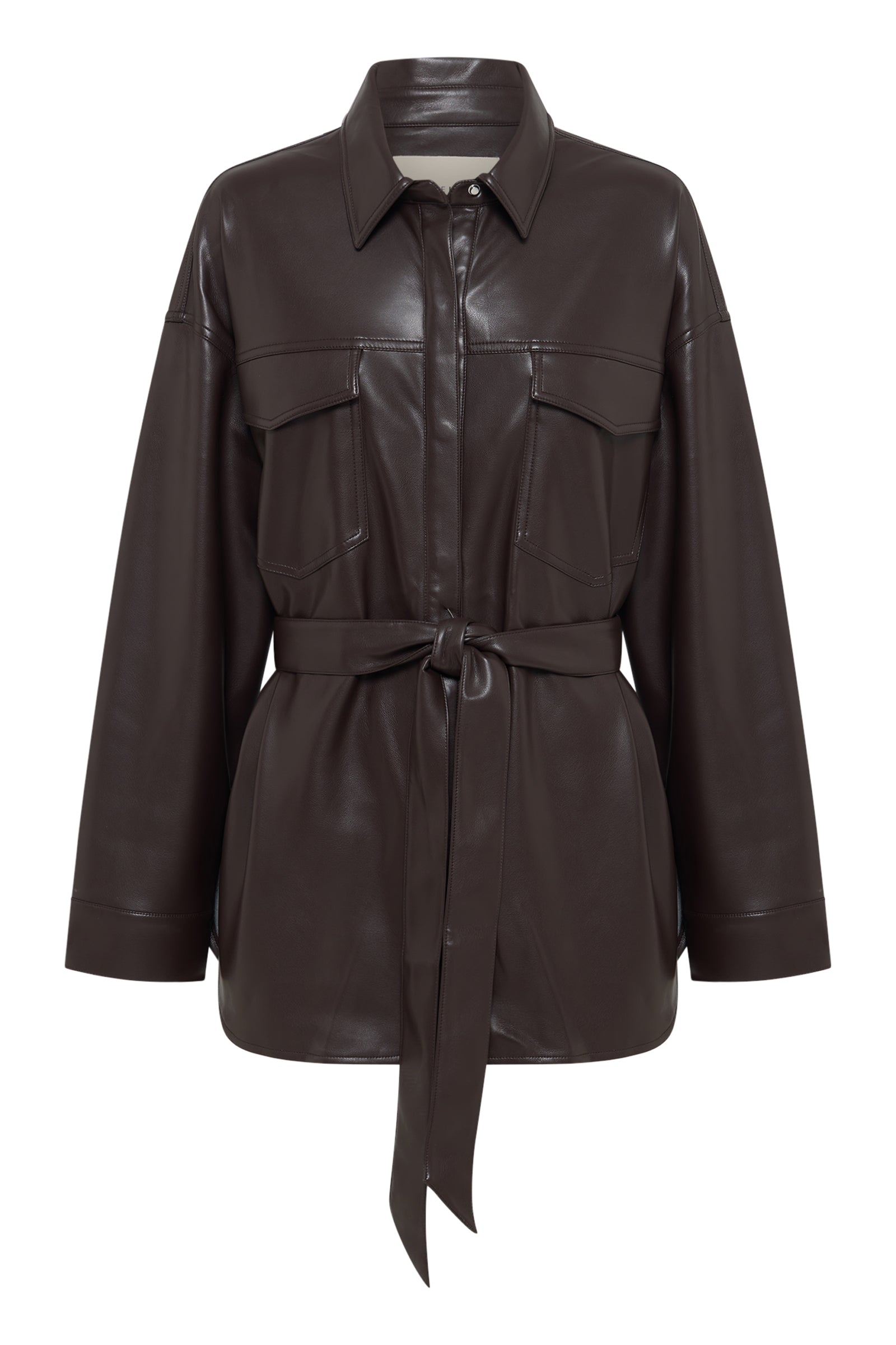 Camille Vegan Leather Overshirt