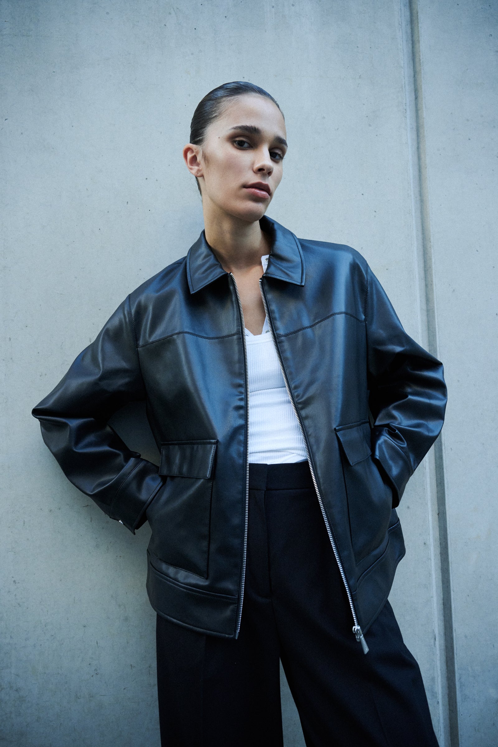 Yaz Faux Leather Jacket