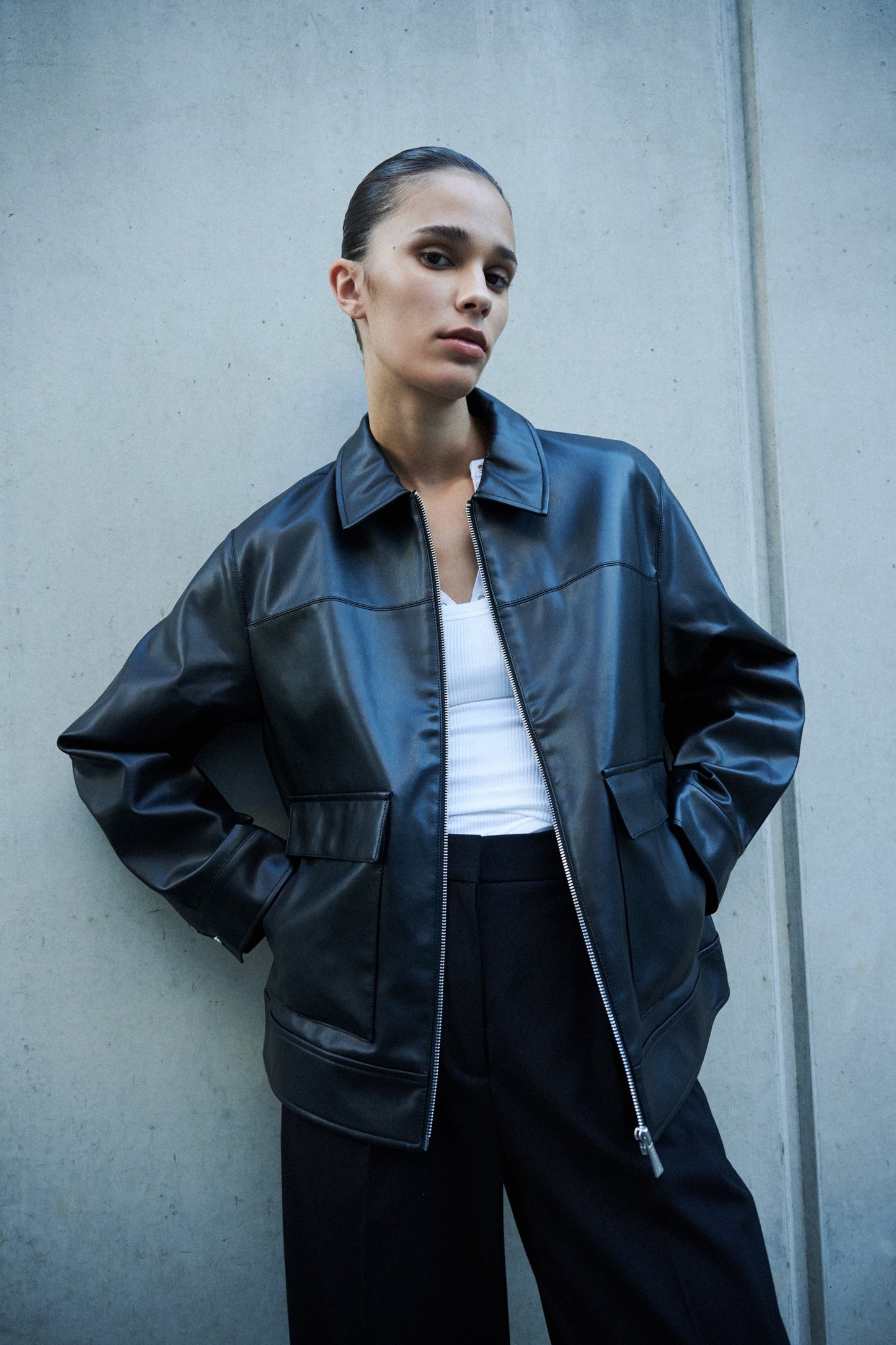 Yaz Faux Leather Jacket