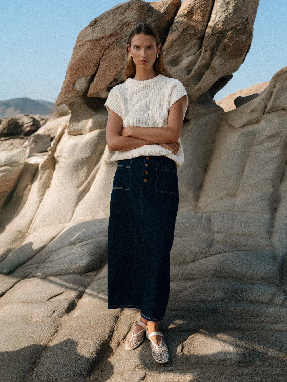 Remi Denim Midi Skirt