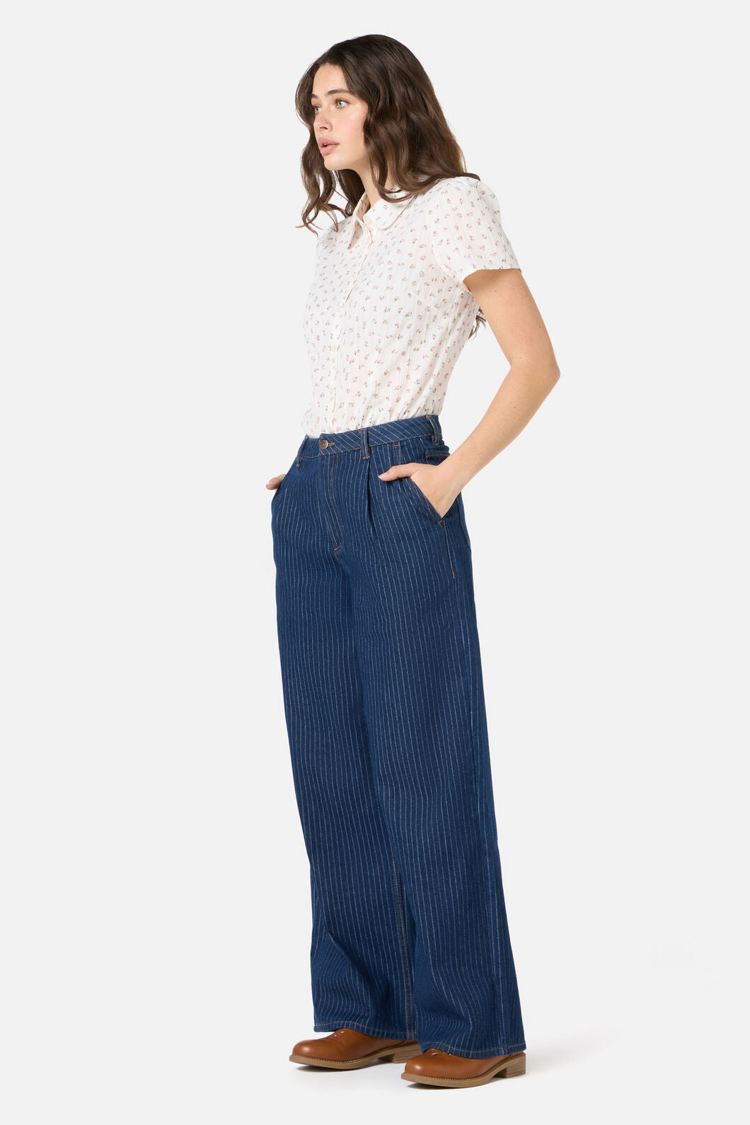 Pinstripe Relaxed Jean