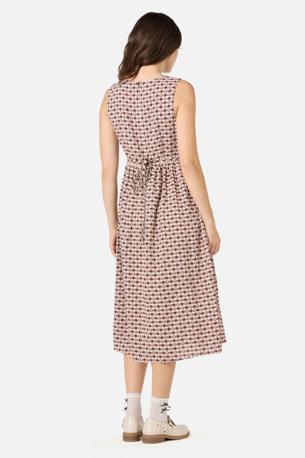 Sweetheart Check Midi Dress