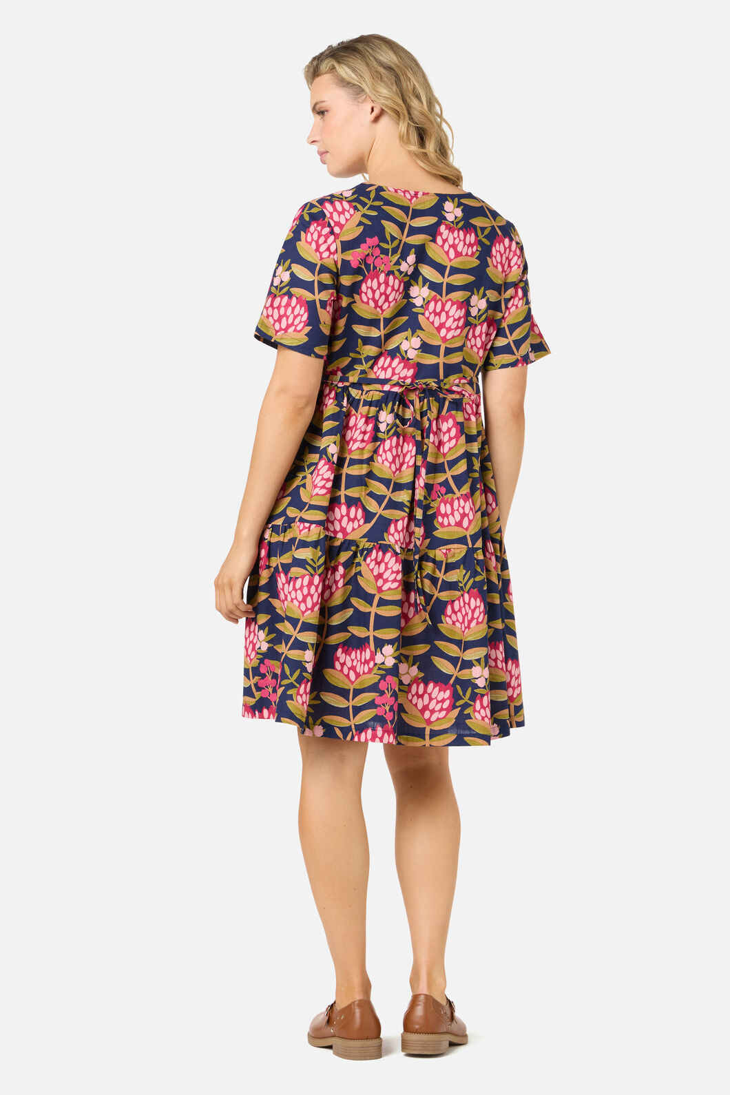 Protea Flower Smock Dress
