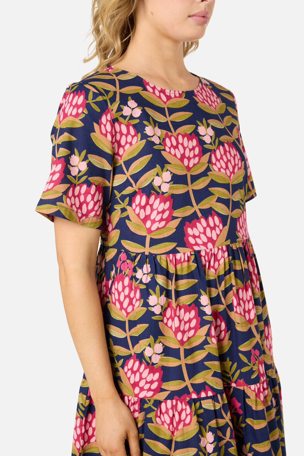 Protea Flower Smock Dress