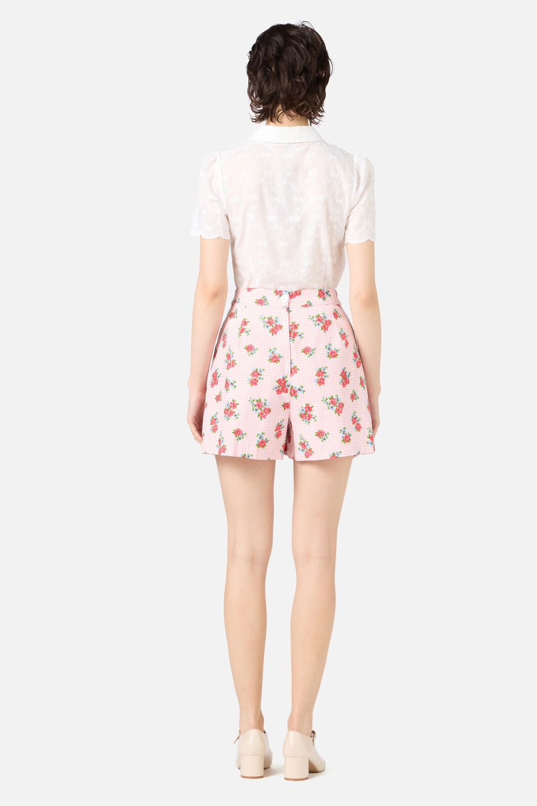Gingham Floral Shorts