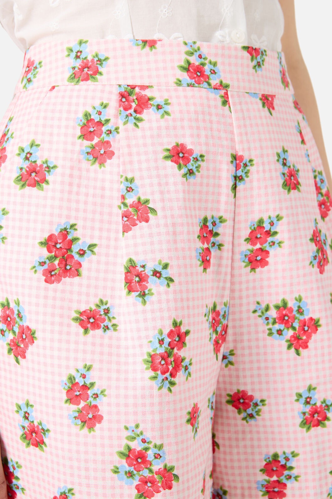 Gingham Floral Shorts