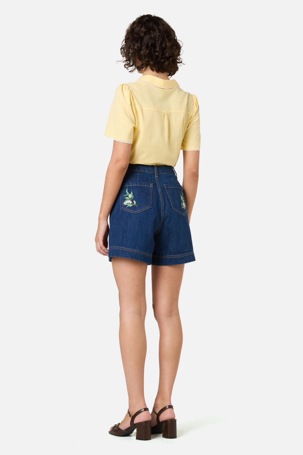 Robin Embroidered Denim Short