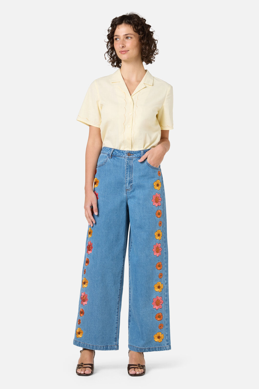 Retro Bloom Embroidered Jean