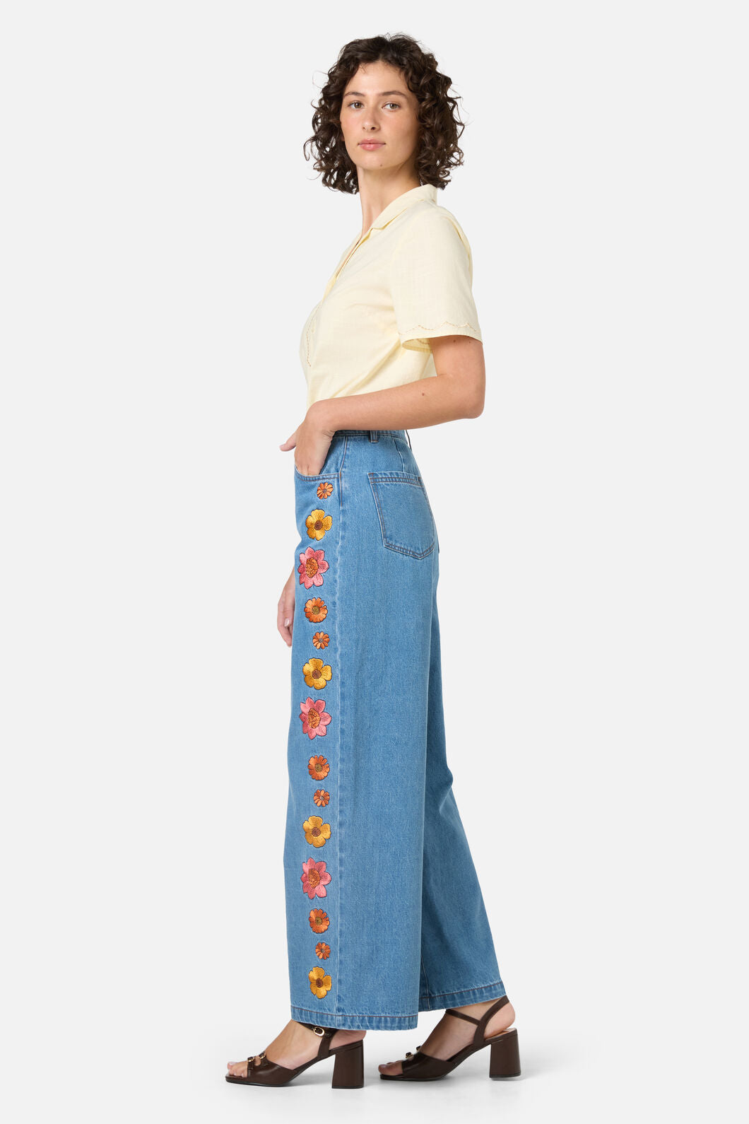 Retro Bloom Embroidered Jean