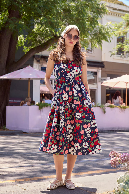 Berries N Cream Midi Dress