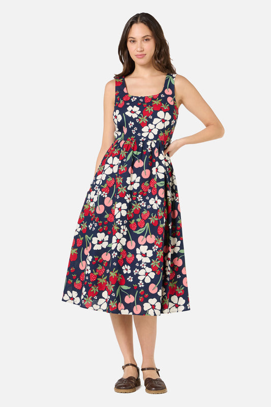 Berries N Cream Midi Dress
