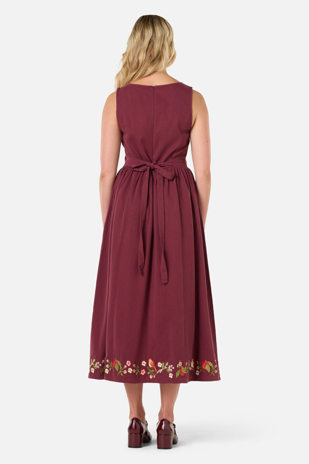 Apple & Robin Emb Midi Dress