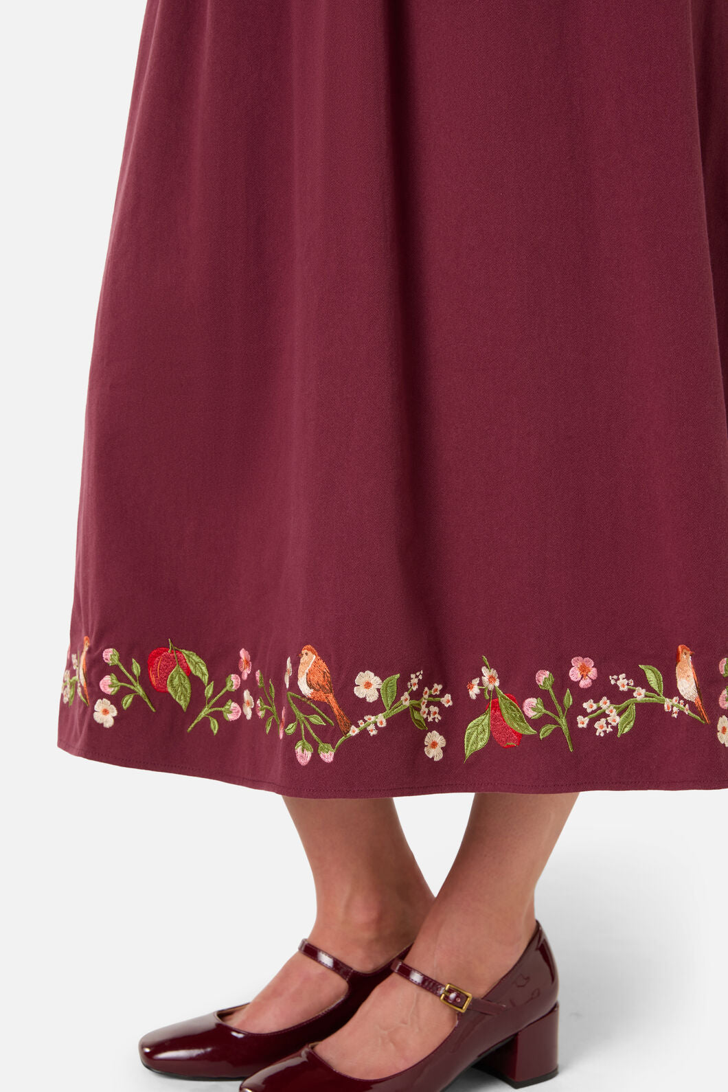 Apple & Robin Emb Midi Dress