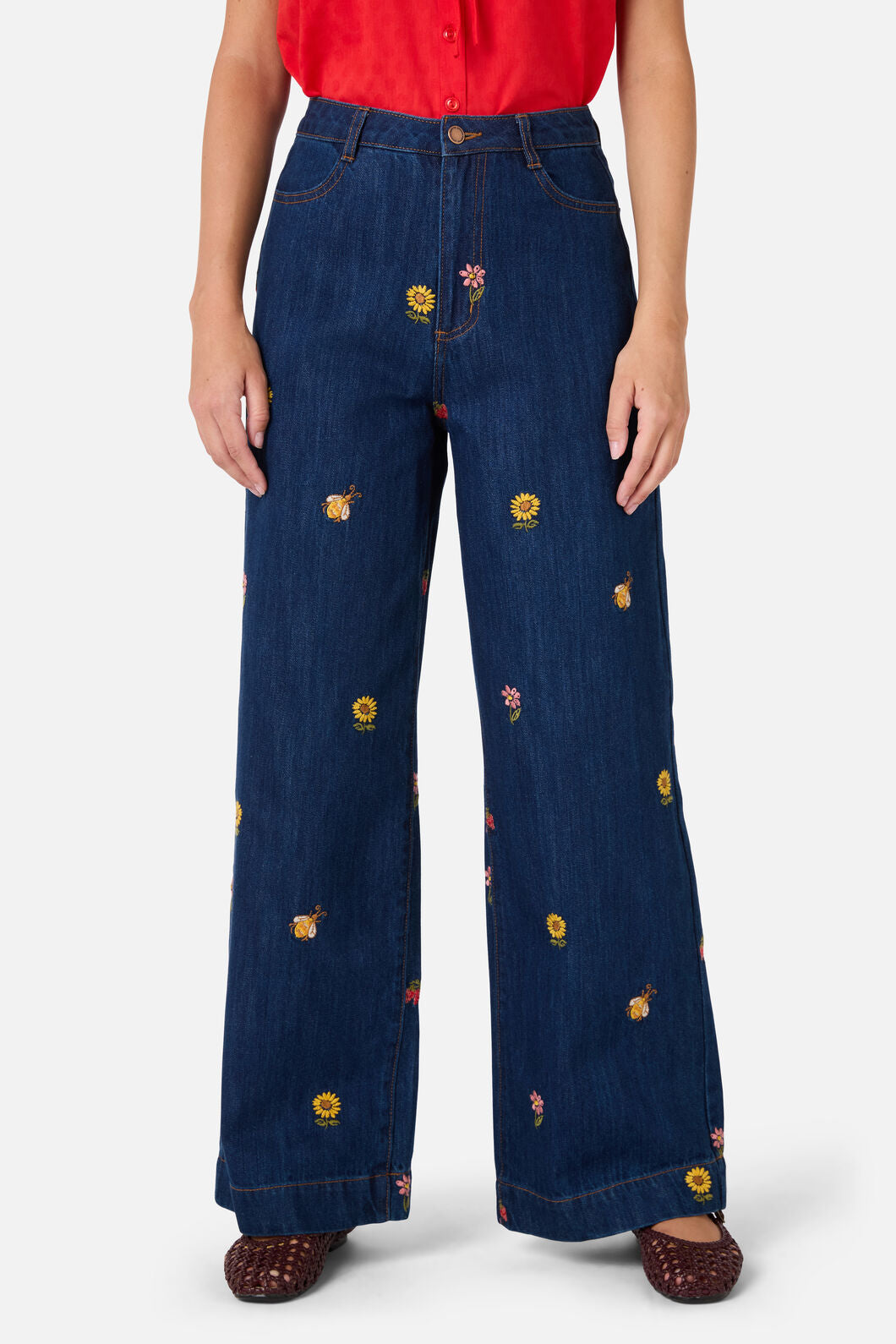 Honey Embroidered Jean