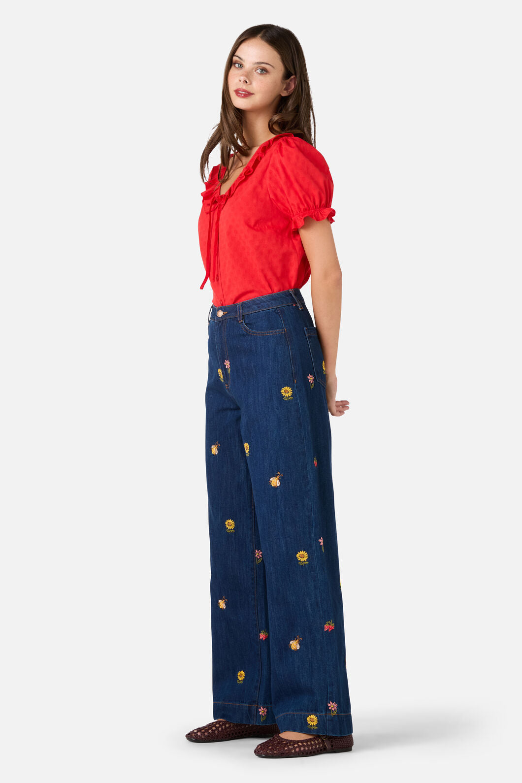 Honey Embroidered Jean