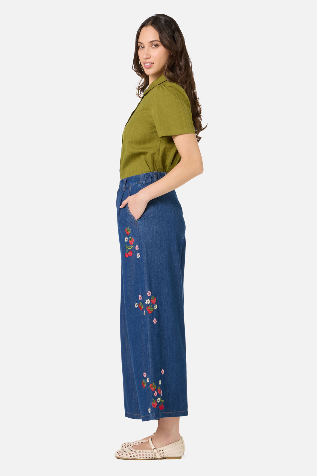 Berry Bloom Emb Culotte