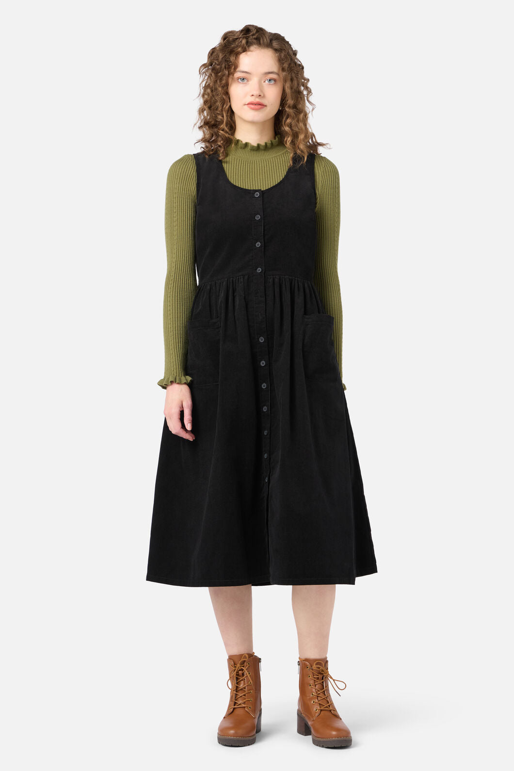 Demi Cord Pinafore Dress