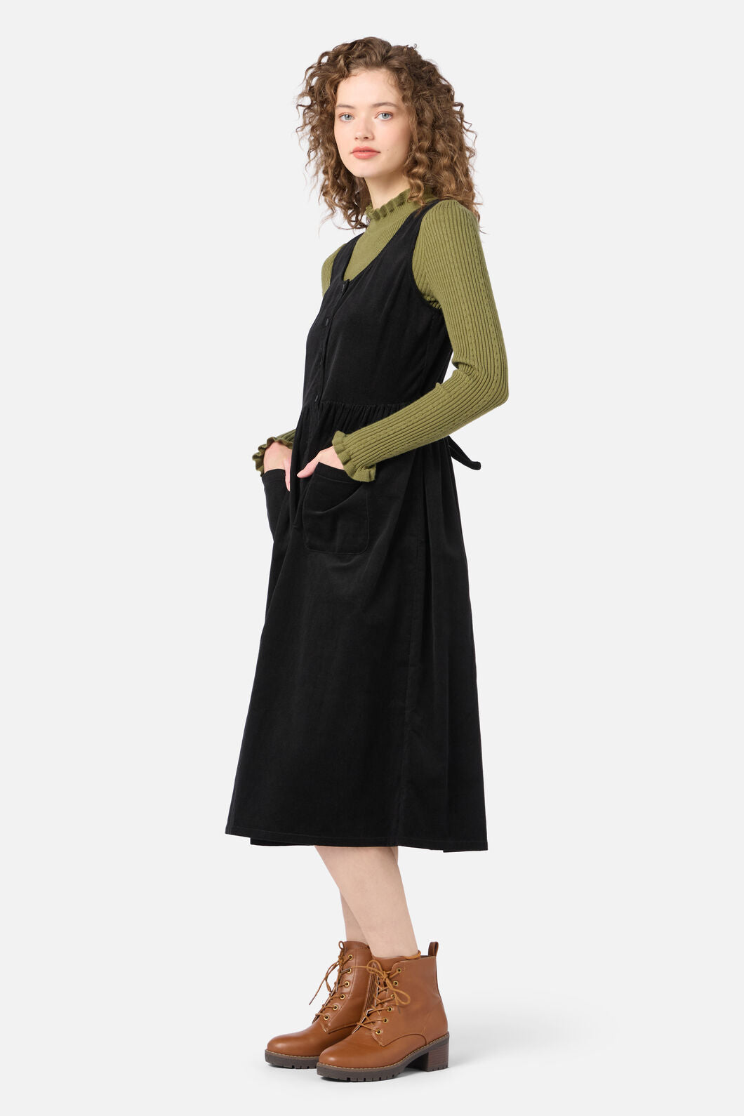 Demi Cord Pinafore Dress