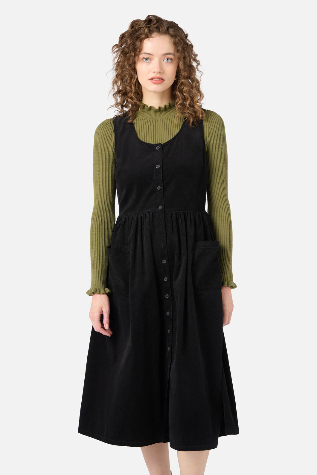Demi Cord Pinafore Dress