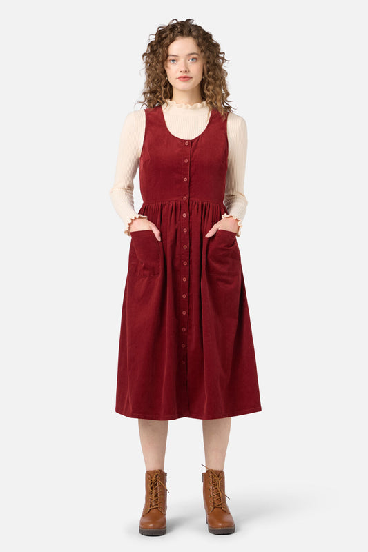 Demi Cord Pinafore Dress