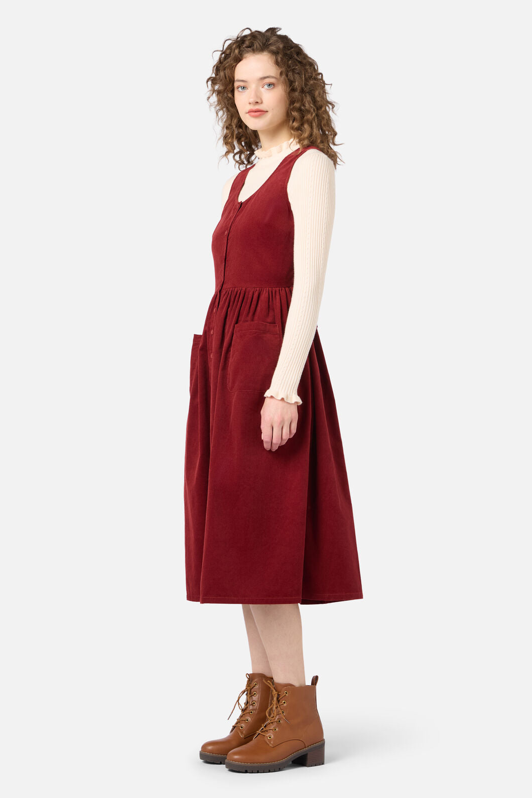 Demi Cord Pinafore Dress
