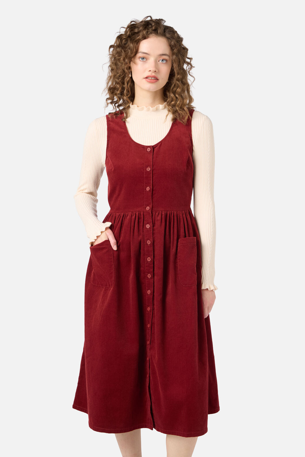 Demi Cord Pinafore Dress
