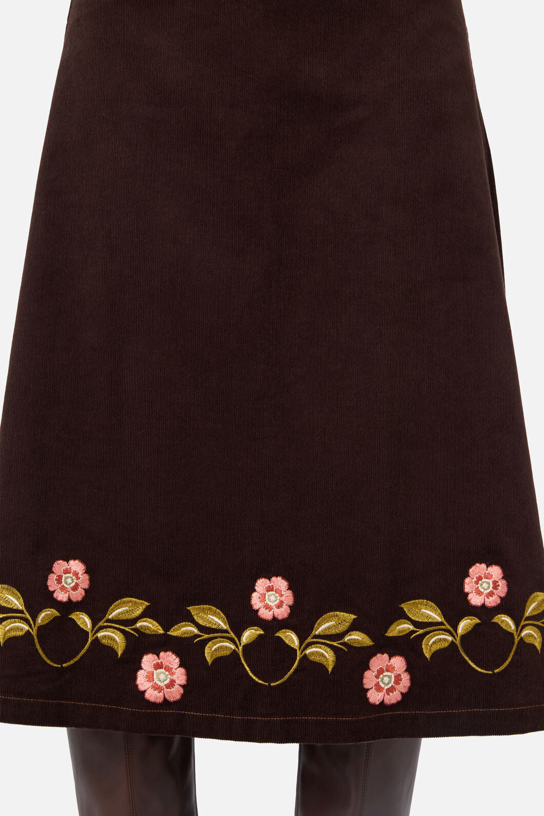 Della Embroidered Midi Skirt