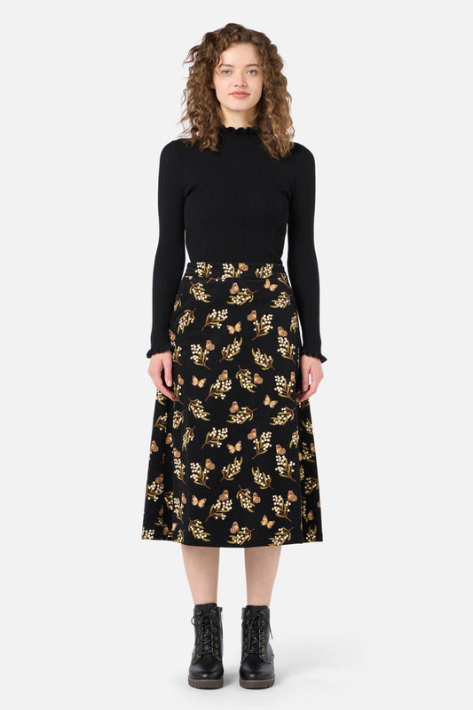 Wattle & Butterfly Midi Skirt