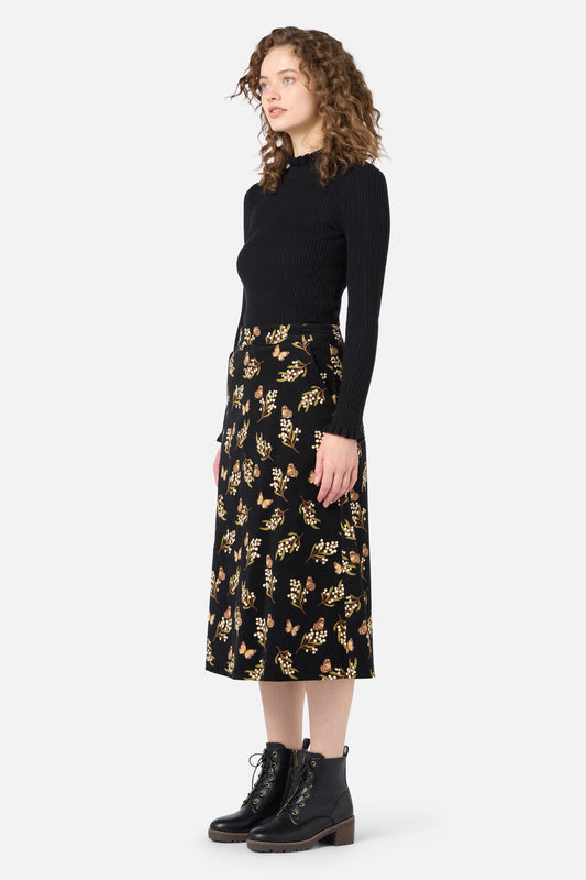 Wattle & Butterfly Midi Skirt
