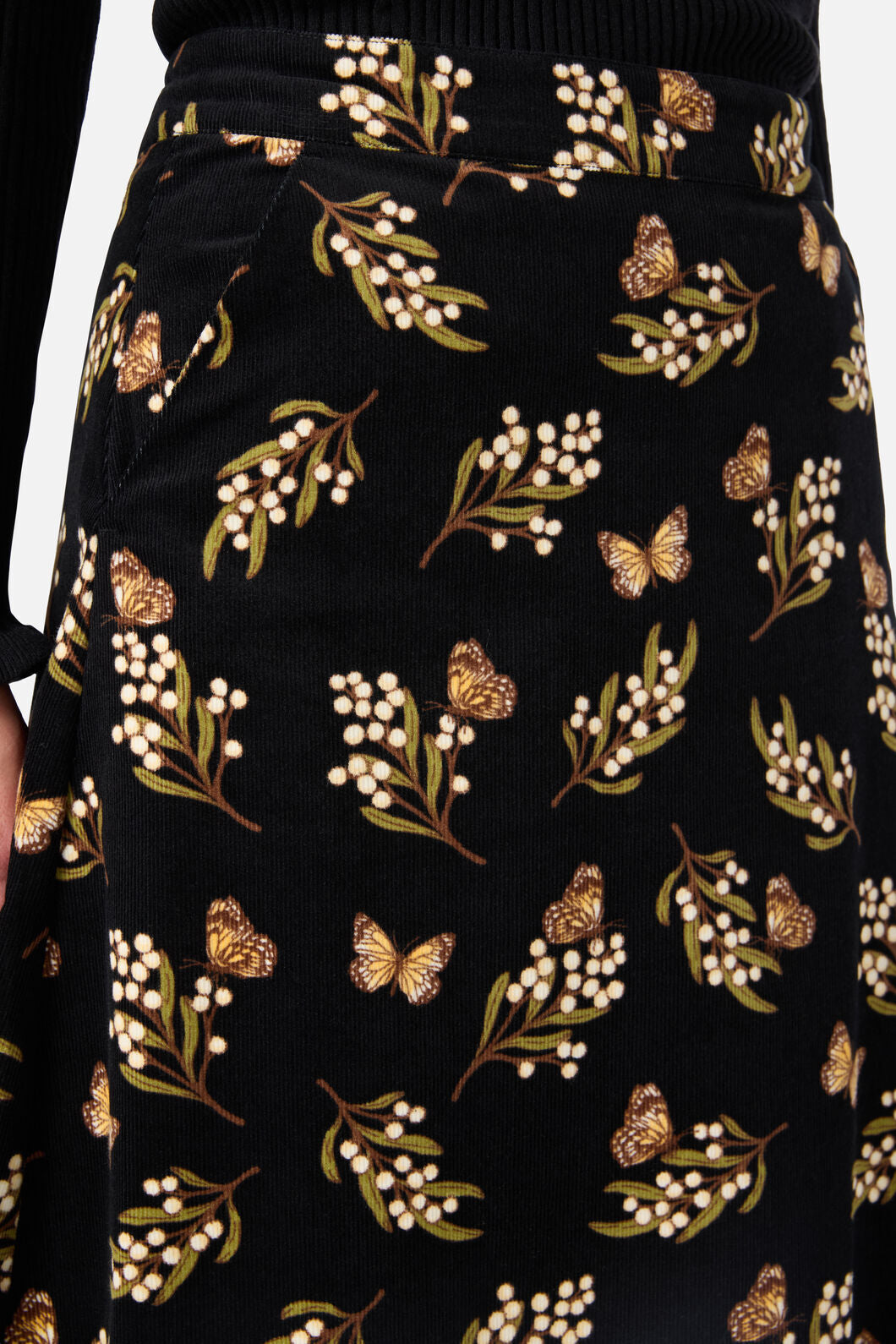 Wattle & Butterfly Midi Skirt