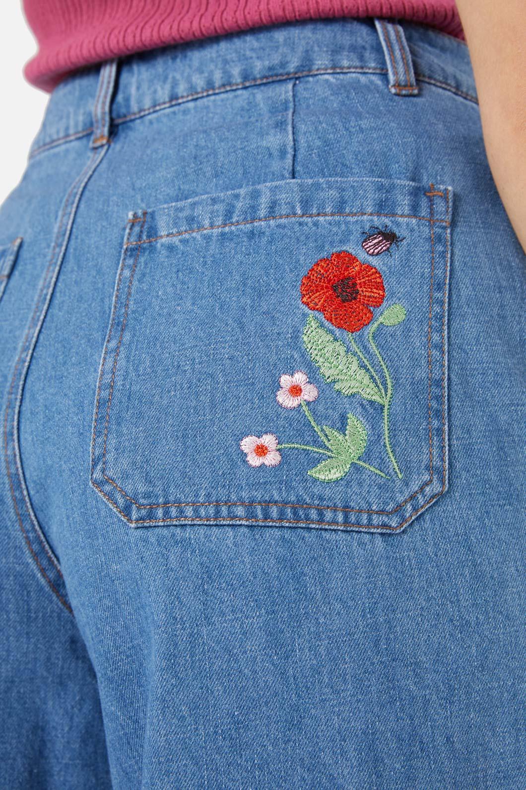 Snake Embroidered Jean