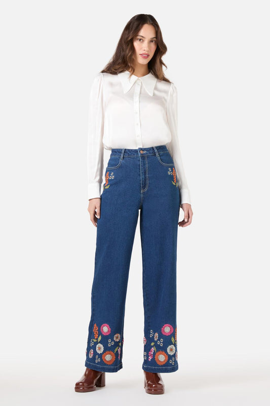 Viva Floral Embroidered Jean